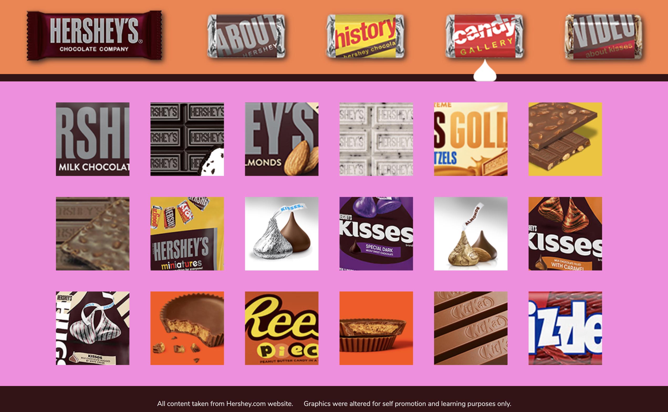 hershey website home page