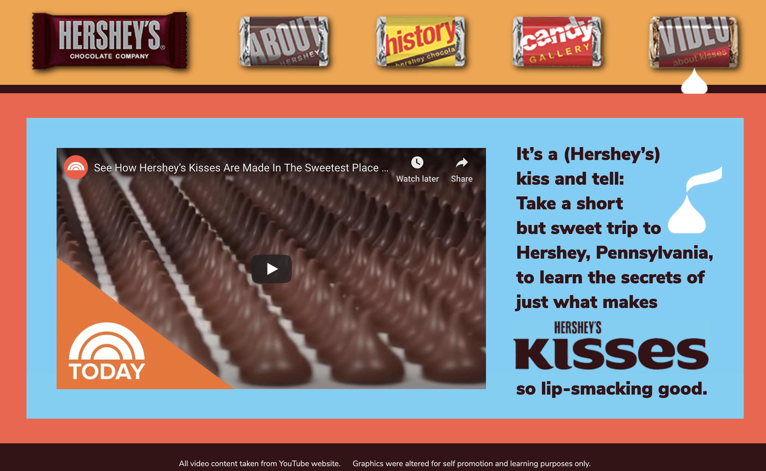 hershey website home page