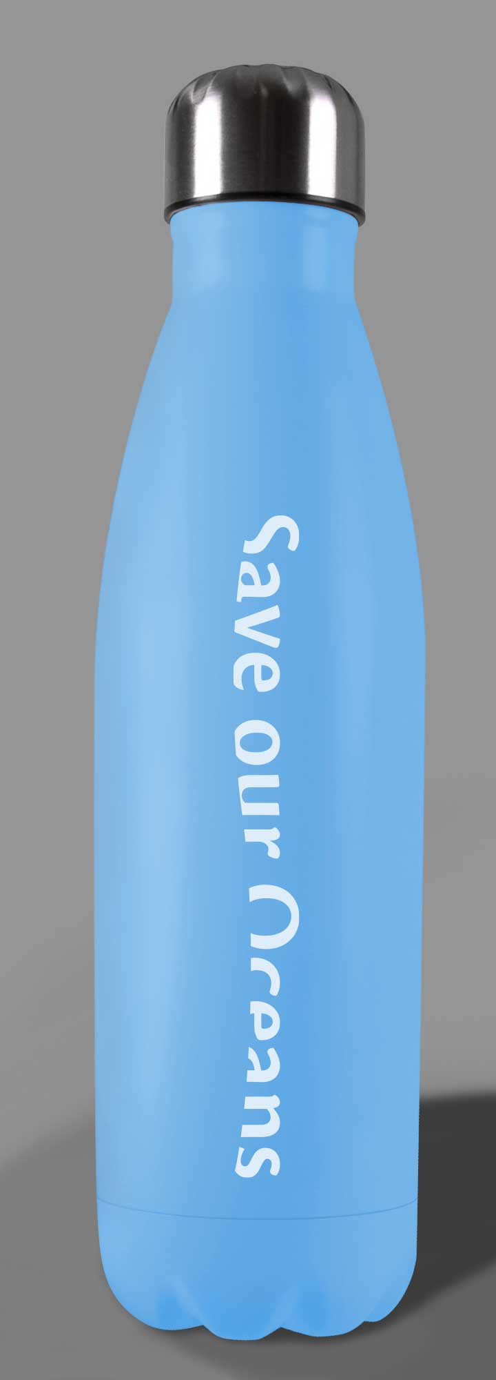 Save Our Oceans Logo on an aluminum bottle